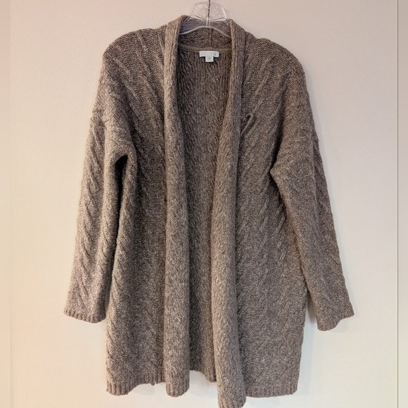 JJill Mocha Cable Knit Cardigan Sweater  XS Petite - Picture 1 of 7